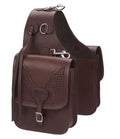 Barefoot Sattel TASCHE, doppelt, hand-punziert, brasilianisches Leder